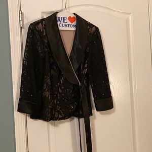 Black lace and sequin blazer